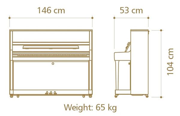 Kích thước đàn Kawai CL4WO